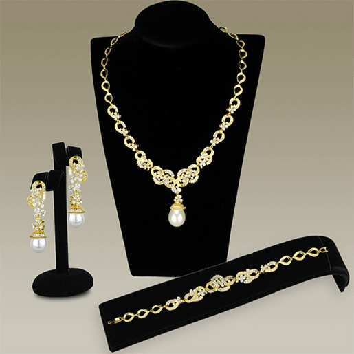 Picture of 3W945 - Brass Jewelry Sets Gold Women AAA Grade CZ Clear