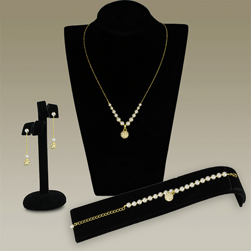 Picture of 3W947 - Brass Jewelry Sets Gold Women Synthetic White