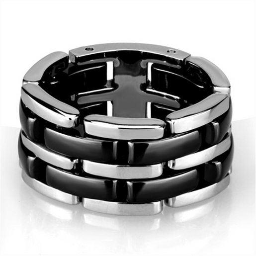 Picture of 3W974 - Stainless Steel Ring High polished (no plating) Women Ceramic Jet