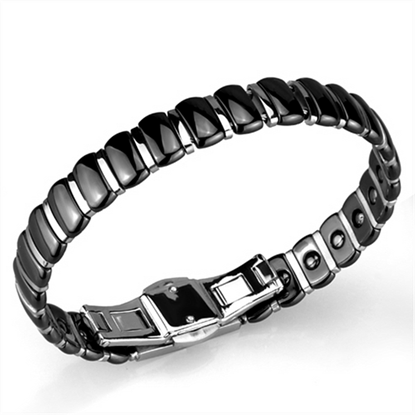 Picture of 3W995 - Stainless Steel Bracelet High polished (no plating) Women Ceramic Jet