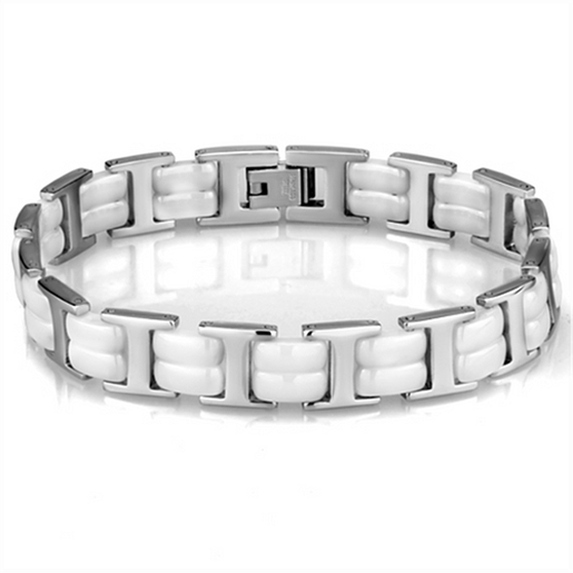 Picture of 3W997 - Stainless Steel Bracelet High polished (no plating) Women Ceramic White