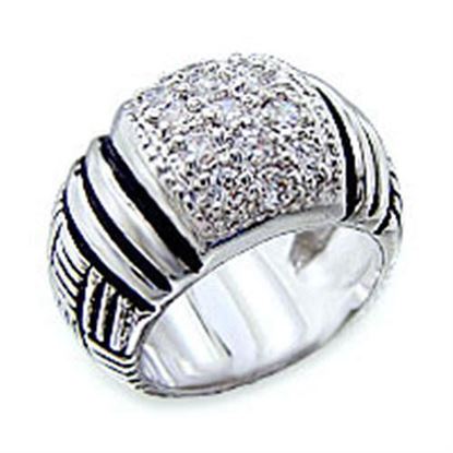 Picture of 40063 - Brass Ring Rhodium Women AAA Grade CZ Clear