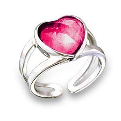 Picture of 411802 - Brass Ring Rhodium Women Synthetic Ruby