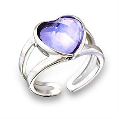 Picture of 411811 - Brass Ring Rhodium Women AAA Grade CZ Light Amethyst