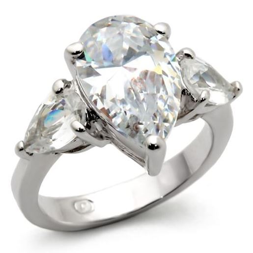 Picture of 413409 - 925 Sterling Silver Ring High-Polished Women AAA Grade CZ Clear