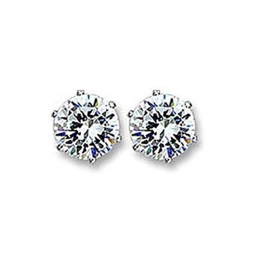 Picture of 415101 - Brass Earrings Rhodium Women AAA Grade CZ Clear