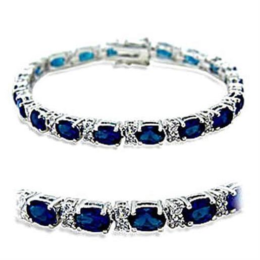 Picture of 415501 - Brass Bracelet Rhodium Women Synthetic Sapphire