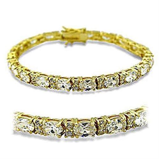 Picture of 415502 - Brass Bracelet Gold Women AAA Grade CZ Clear