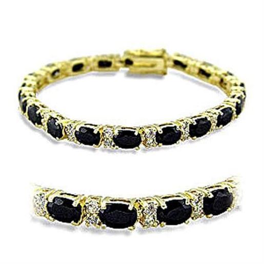 Picture of 415503 - Brass Bracelet Gold Women AAA Grade CZ Jet