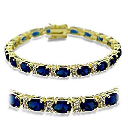 Picture of 415504 - Brass Bracelet Gold Women Synthetic Sapphire