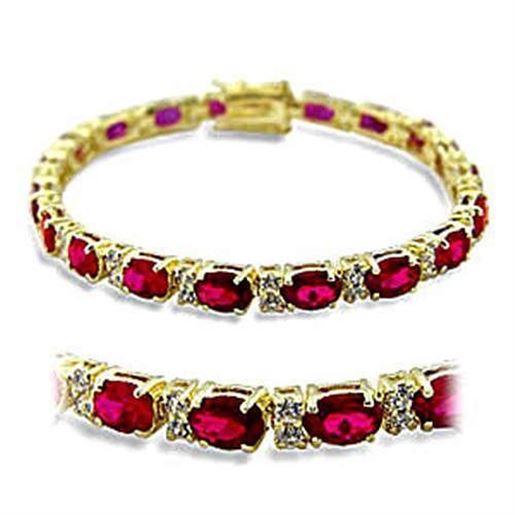 Picture of 415505 - Brass Bracelet Gold Women Synthetic Ruby