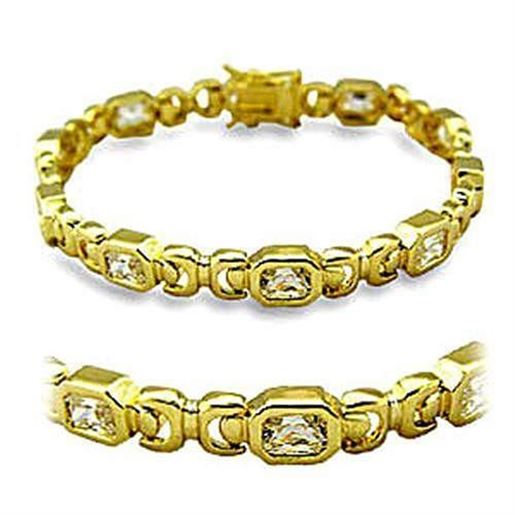 Picture of 415601 - Brass Bracelet Gold Women AAA Grade CZ Clear