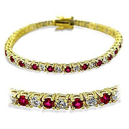 Picture of 415901 - Brass Bracelet Gold Women Synthetic Ruby