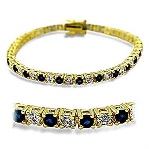 Picture of 415903 - Brass Bracelet Gold Women Synthetic Sapphire