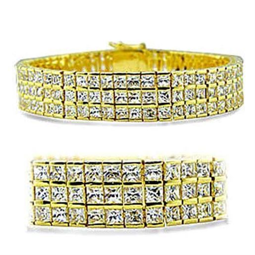 Picture of 416003 - Brass Bracelet Gold Women AAA Grade CZ Clear