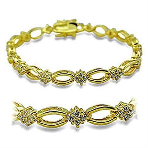 Picture of 416006 - Brass Bracelet Gold Women AAA Grade CZ Clear