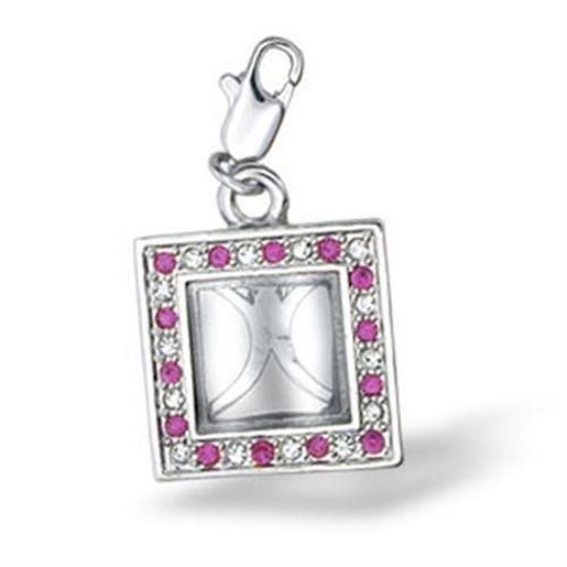 Picture of 43502 - Brass Pendant Rhodium Women Top Grade Crystal Rose