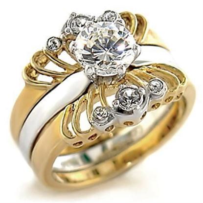 Picture of 44710 - Brass Ring Gold+Rhodium Women AAA Grade CZ Clear