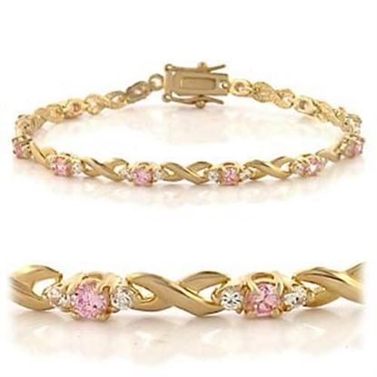 Picture of 46804 - Brass Bracelet Gold Women AAA Grade CZ Rose