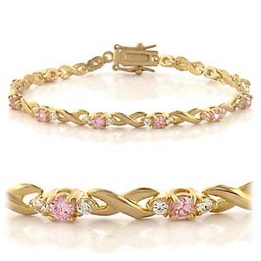 Picture of 46804 - Brass Bracelet Gold Women AAA Grade CZ Rose