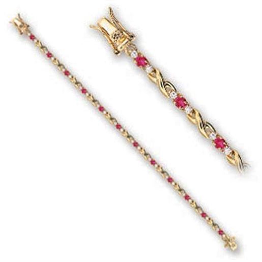 Picture of 46806 - Brass Bracelet Gold Women Synthetic Ruby