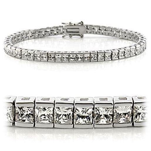 Picture of 47102 - Brass Bracelet Rhodium Women AAA Grade CZ Clear