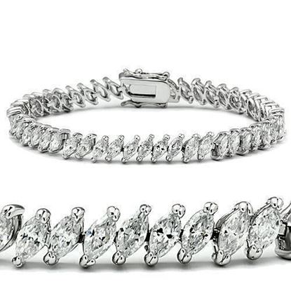 Picture of 47106 - Brass Bracelet Rhodium Women AAA Grade CZ Clear