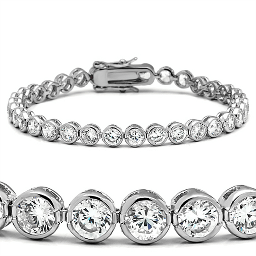 Picture of 47201 - Brass Bracelet Rhodium Women AAA Grade CZ Clear