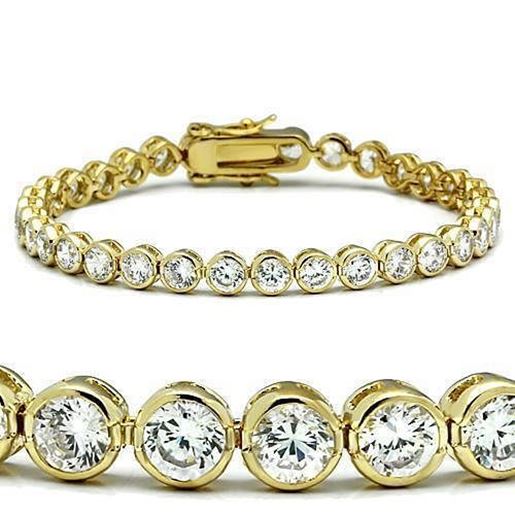 Picture of 47202 - Brass Bracelet Gold Women AAA Grade CZ Clear