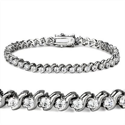 Picture of 47203 - Brass Bracelet Rhodium Women AAA Grade CZ Clear