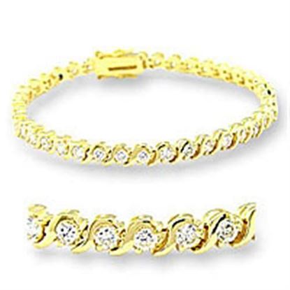 Picture of 47204 - Brass Bracelet Gold Women AAA Grade CZ Clear