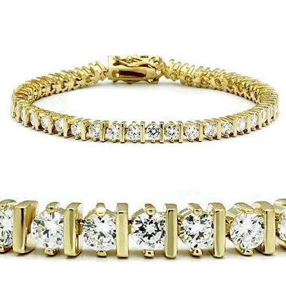 Picture of 47205 - Brass Bracelet Gold Women AAA Grade CZ Clear