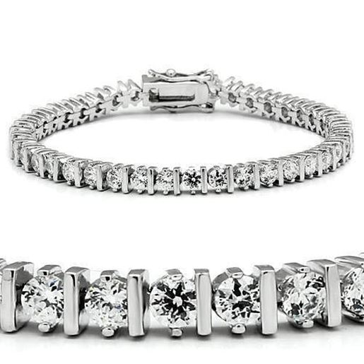 Picture of 47206 - Brass Bracelet Rhodium Women AAA Grade CZ Clear