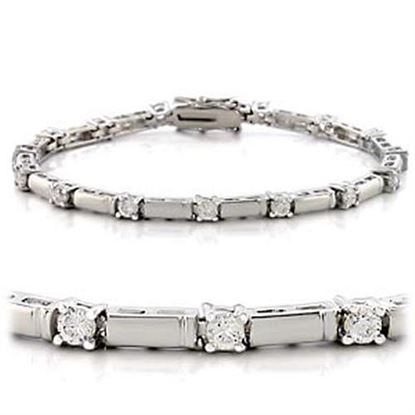 Picture of 47403 - Brass Bracelet Rhodium Women AAA Grade CZ Clear