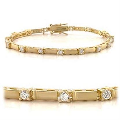 Picture of 47404 - Brass Bracelet Gold Women AAA Grade CZ Clear