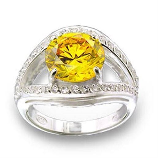 Picture of 49505 - 925 Sterling Silver Ring High-Polished Women AAA Grade CZ Topaz