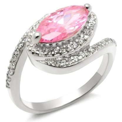 Picture of 49509 - 925 Sterling Silver Ring High-Polished Women AAA Grade CZ Rose