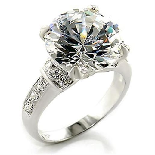 Picture of 49706 - 925 Sterling Silver Ring High-Polished Women AAA Grade CZ Clear