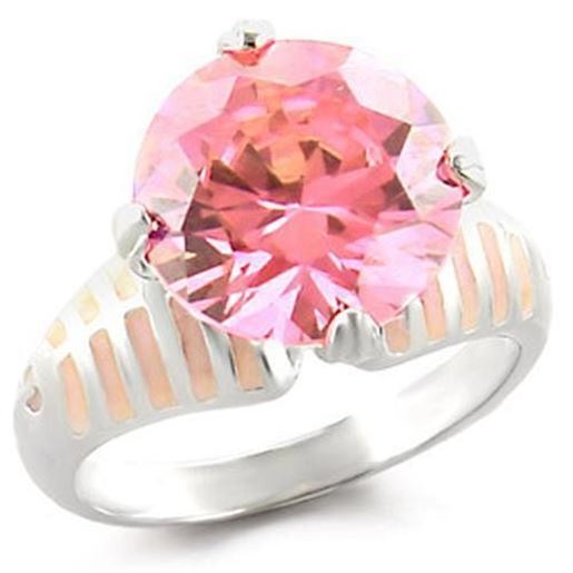 Picture of 49707 - 925 Sterling Silver Ring High-Polished Women AAA Grade CZ Rose