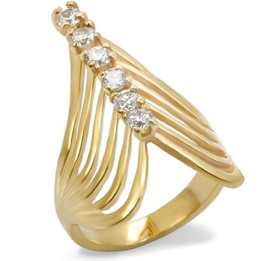 Picture of 54701 - Brass Ring Gold Women AAA Grade CZ Clear