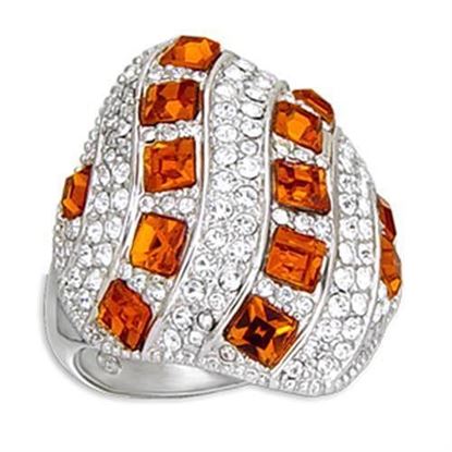 Picture of 55307 - Brass Ring Rhodium Women Top Grade Crystal Topaz