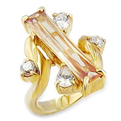 Picture of 56423 - Brass Ring Gold Women AAA Grade CZ Champagne