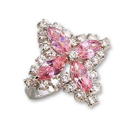 Picture of 56503 - Brass Ring Rhodium Women AAA Grade CZ Rose