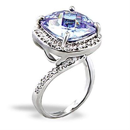 Picture of 5X012 - Brass Ring Rhodium Women AAA Grade CZ Light Amethyst