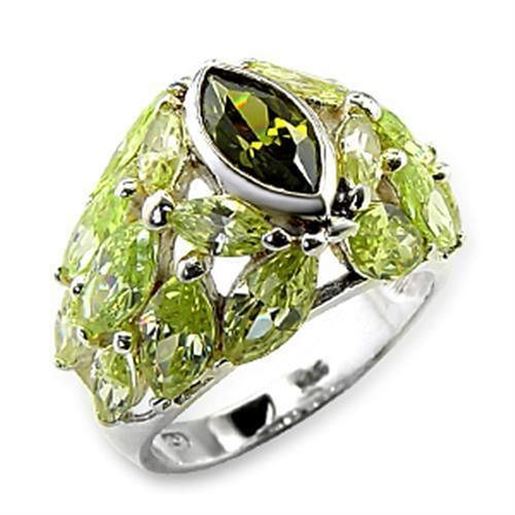 Picture of 60618 - 925 Sterling Silver Ring High-Polished Women AAA Grade CZ Multi Color