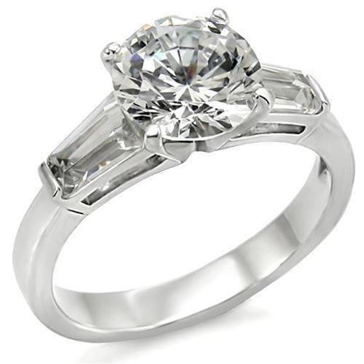 Picture of 61110 - 925 Sterling Silver Ring High-Polished Women AAA Grade CZ Clear