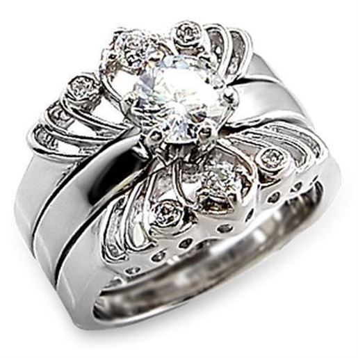 Picture of 62014 - 925 Sterling Silver Ring High-Polished Women AAA Grade CZ Clear