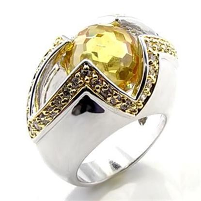 Picture of 6X010 - Brass Ring Reverse Two-Tone Women AAA Grade CZ Topaz