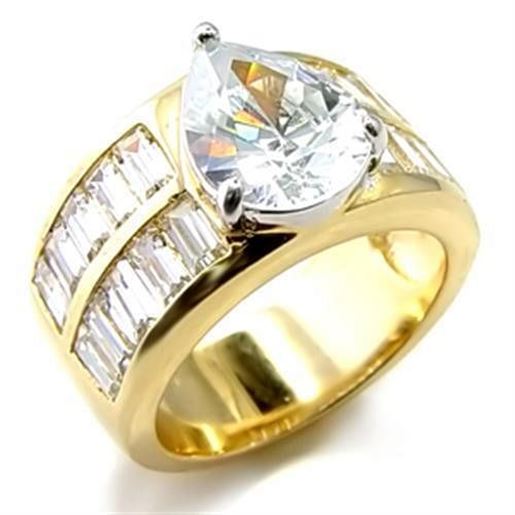 Picture of 6X015 - Brass Ring Gold+Rhodium Women AAA Grade CZ Clear