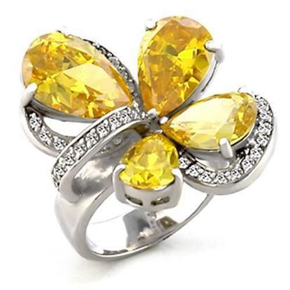 Picture of 6X044 - Brass Ring Rhodium Women AAA Grade CZ Topaz